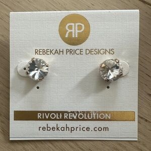 REBEKAH PRICE Crystal and Gold Earrings - 0.5 inches, Swarovski crystals